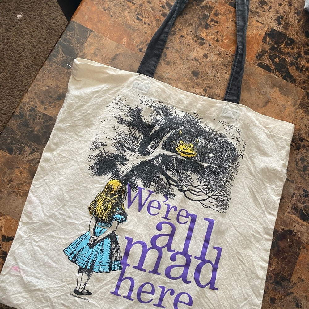 Alice in wonderland tote bag